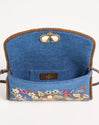 Valentino Garavani DeVain Small Embroidered Denim Shoulder Bag