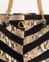 Valentino Garavani Panthea Python And Suede Chevron Motif Shoulder Bag