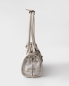 Prada Bonnie Medium Printed Linen And  Leather Handbag - By Prada
